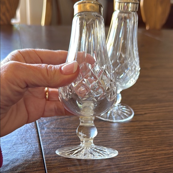 Waterford Crystal Salt & Pepper Shakers with Sterling Silver tops - Picture 2 of 10